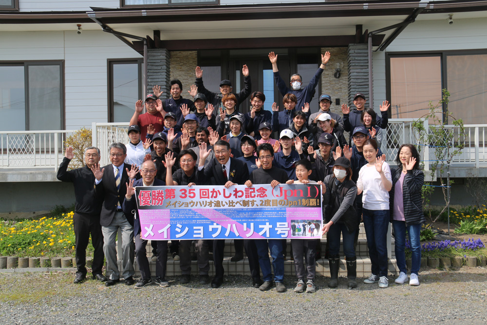 三嶋牧場生産のメイショウハリオ号がかしわ記念を制しました！のサムネイル